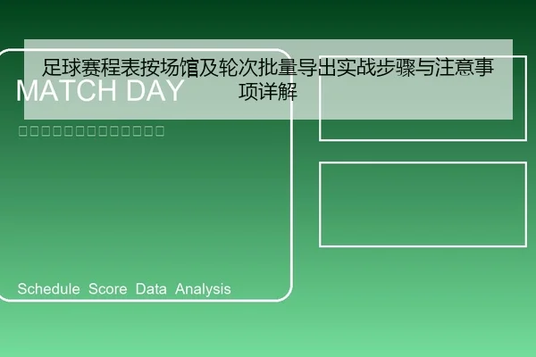 足球赛程表按场馆及轮次批量导出实战步骤与注意事项详解